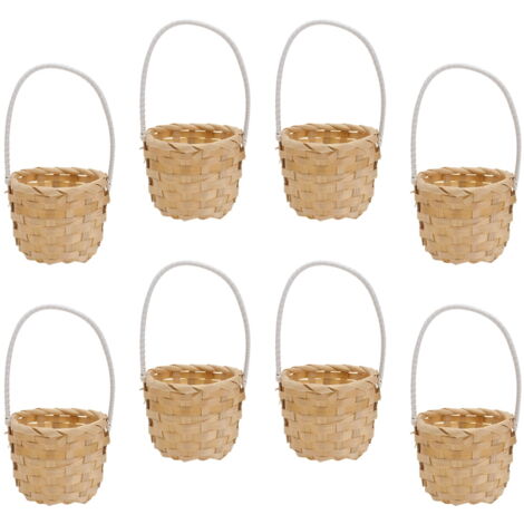 Lot De 6 Mini Paniers En Rotin Tressé Main - 7,5x7,5x5,5 Cm - Déco Et Rangement Polyvalent - Naturel