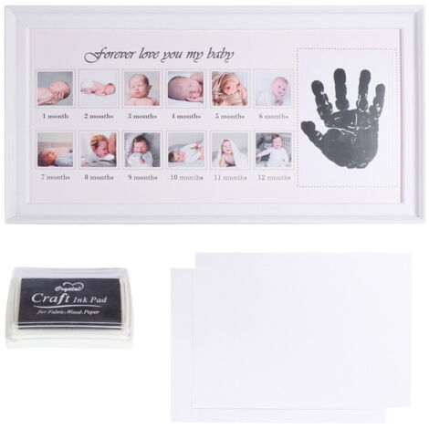Cadre Photo Bébé En Bois - 20 Emplacements 2,5x3,5 cm, Pour Enregistrer La Croissance, Déco Maison Ou Bureau - 4