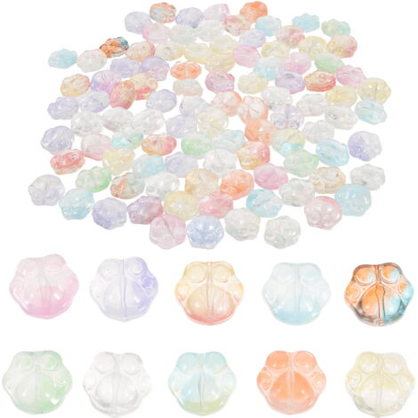 Perles En Verre Papillon - Lot De 100, Couleurs Aléatoires, 7,5x10 Mm, Pour Création Bijoux, DIY, Décoration