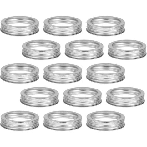 Lot De 6 Couvercles Décoratifs Pour Bocaux Mason à Bouche Régulière - Métal, Rouge, Lavable Lave-vaisselle