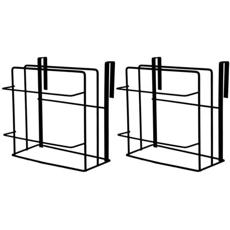 Lirex Rangement Sac à main Derrière la Porte, Pack de 2 avec 6 Niveaux - Porte Sac à Main avec gain de place pour Penderie, Noir