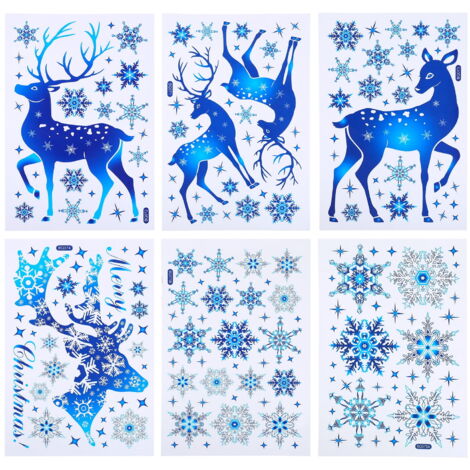 Feuilles D'autocollants Noël - Pack De 12 Motifs (Père Noël, Renne, Bonhomme Pain D'épice...) - 35 Autocollants/feuille