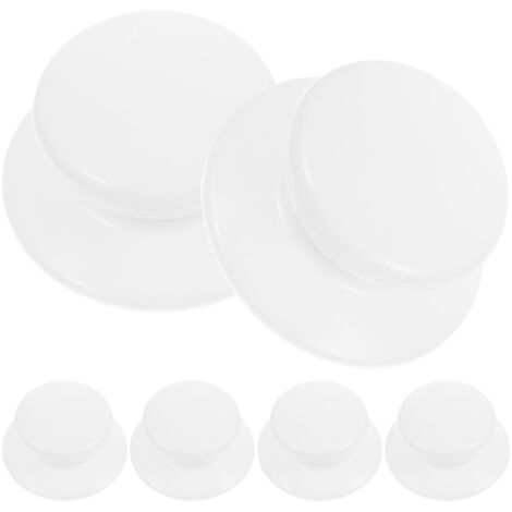 Lot De 6 Boutons Vintage Blancs 34 Mm - Plastique Strié, Idéal Pour Customiser Vêtements Ou Artisanat