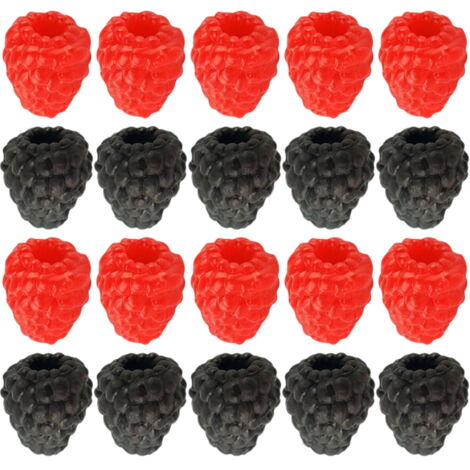 10 Framboises Artificielles En PVC - Décoration Réaliste, Pour Photos, Vitrines, École, Maison