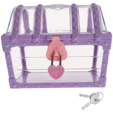 Coffre à Trésors Jouet Transparent - Boîte De Rangement Vintage - 10.5x8x6.5 Cm - Pour Collections, Bonbons, Décorations