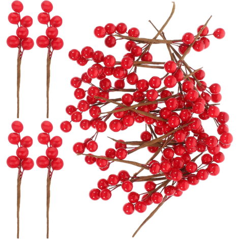Lot De 10 Tiges De Baies De Noël Rouges De 15 Cm - Petits Pics Et Sprays De Noel Artificiels Avec Pommes De Pin Houx Baies De Noel Decorations De Fleurs Pour Couronnes De Noel 78918759