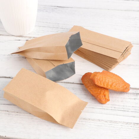 Lot De 50 Pochettes Alimentaires Kraft Avec Doublure Alu - 9x14 Cm, Refermables, Anti-Odeur Et Étanches - 8