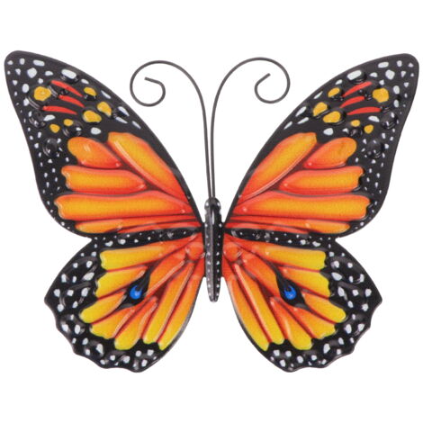 SYEYCW 5 Pièces Papillon Decoration Exterieur Jardin, Décoration Murale Papillons En Métal, Decoration Murale Jardin, Pour Décor De Salon, Chambre, Balcon, Terrasse, Clôtures Extérieures Et Hangars