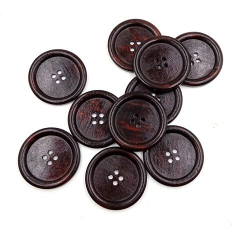 24 Boutons Vintage Marron Pied Travaillé - 11 Mm - Occasion, Parfaits Pour Customisation