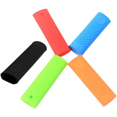 Lot De 4 Supports De Poignée En Silicone Pour Poêle à Frire En Fonte Et Métal - Antidérapants - Résistants à La Chaleur - Rouge