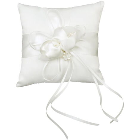 Coussin Mariage Porte Alliances Fleur Strass Ruban Ivoire Coussin Mariage Porte Alliances Fleur Strass Ruban Ivoire