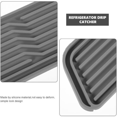 Bac Récupérateur D'Eau Pour Réfrigérateur - En Silicone Réutilisable, Antidérapant, Facile à Nettoyer (noir), Compatible Plusieurs Marques