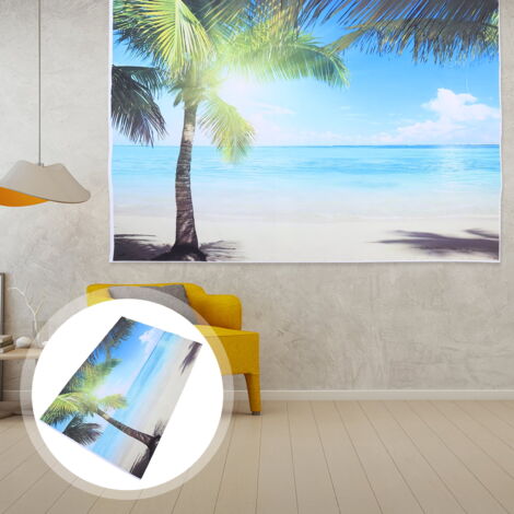 Toile De Fond Murale Village Côtier - 180x109 Cm - Impression HD Résistante - Pour Décoration Intérieure Ou Extérieure