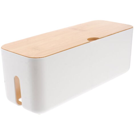 Boîte De Rangement Pour Câbles Et Multiprises MAJORMENCH - En Plastique Avec Couvercle - Cache Désordre Bureau, TV, Salon