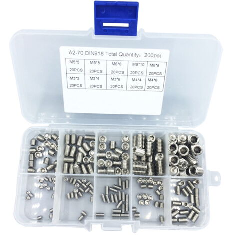 Assortiment De 1200 Vis Et écrous à Six Pans Creux – Inox M3, M4, M5, Etc.