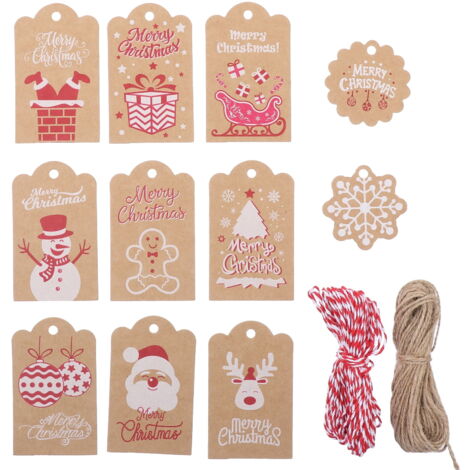 Étiquettes-cadeaux En Papier Kraft De Noël, 120 Pièces étiquette