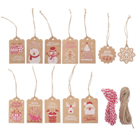 Étiquette cadeau en papier 120 pièces Étiquettes suspendues imprimées ...