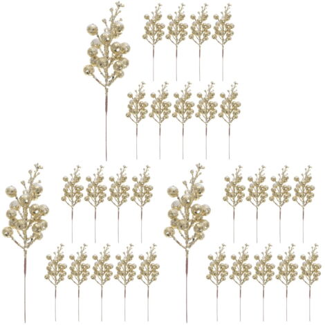 50 pièces décorations de noël, fleurs de noël artificielles avec clips, guirlande d'arbre de