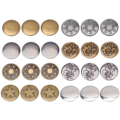 Boutons jeans à river sans couture étoile laiton 17 mm laiton et blanc