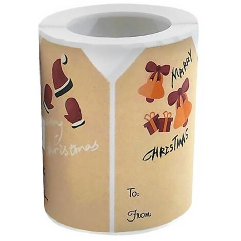 60 Autocollants étiquettes Cadeaux De Noël - 75x40 Mm - Avec Champs "De" Et "À" - Décorations Festives