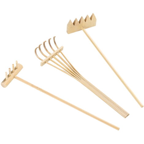 Kit Outils Jardin Zen Miniature - 6 Râteaux Plastique - Pour Bac à Sable Zen, Décoration Feng Shui - 14 Cm