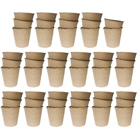 Lot De 50 Pots De Fleurs Biodégradables En Pâte à Papier - 6x6 Cm Et 8x8 Cm, Pour Semis Et Jardinage