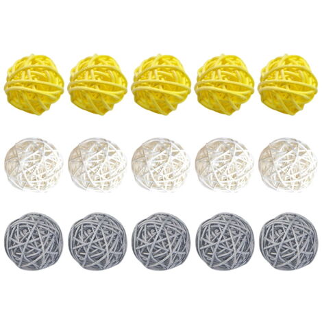 Sharplace 10 Boules De Rotin Naturelles 5 Cm - Décoration Artisanale Bricolage Et Loisirs Créatifs