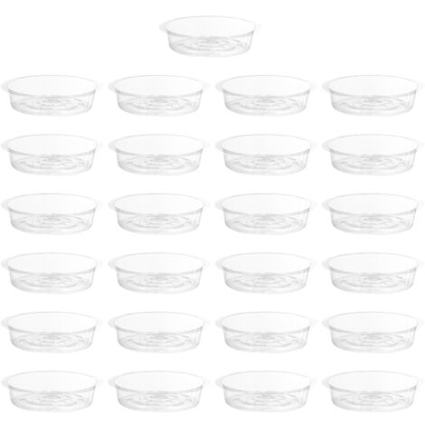 3 Soucoupes Carrées Pour Pots De Fleurs - Plastique Blanc 25x25cm | Protection Sol