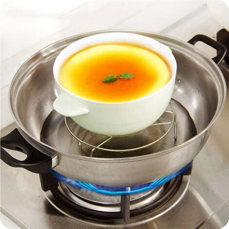 Support De Cuisson Vapeur Rond En Acier Inoxydable 18cm - Pieds Amovibles - Pour Cuire Légumes, Pain à La Vapeur
