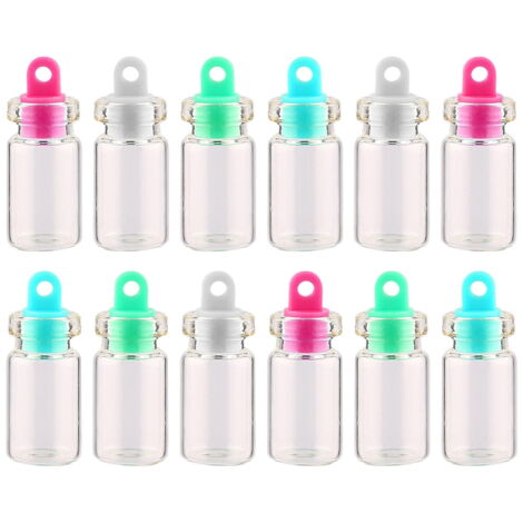 Lot De 12 Mini Bouteilles En Verre 30 Ml Transparent - Avec Couvercle Aluminium à Vis - Idéal Échantillons, Mariage, Bricolage