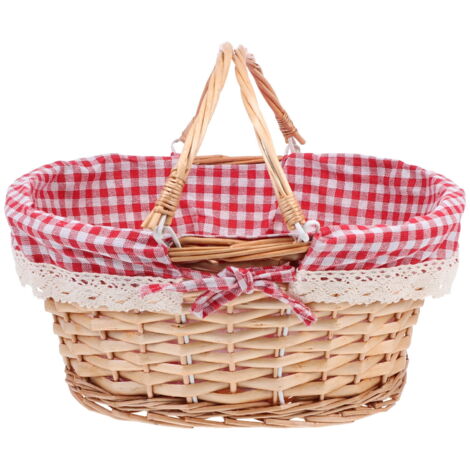 STOBAZA Panier Pique-Nique Tissé Main Vintage - Rangement Fruits Légumes Fourre-Tout