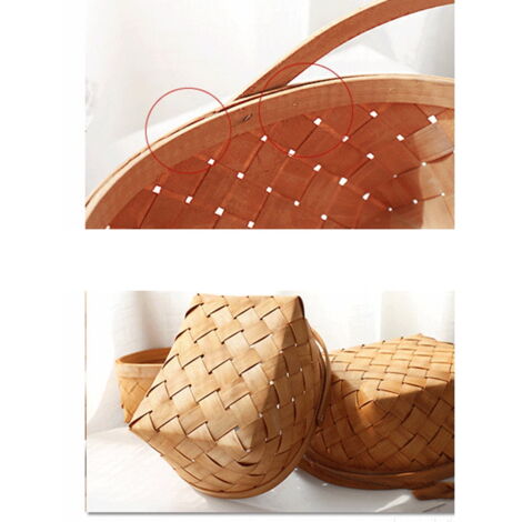 Panier De Rangement En Rotin Forme Champignon Avec Couvercle - Décoration Style Japonais, Fait Main