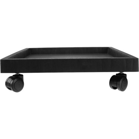 Support Jardinière Bois Roulant 30 Cm Avec Roulettes 360° – Chariot Pot De Fleurs Intérieur Extérieur, Plateau Mobile Design Rustique