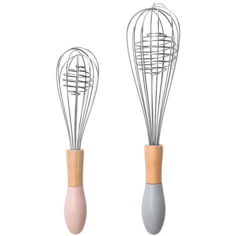 Batteur à œufs En Acier Inoxydable - Manche En Bois De 30 Cm - Antiadhésif, Facile à Nettoyer - Pour Pâtisserie, Sauces