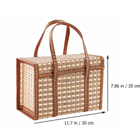 Panier Vélo Vintage Pour Fille – Blanc, Plastique Tressé, Fleurs Marguerites, Occasion