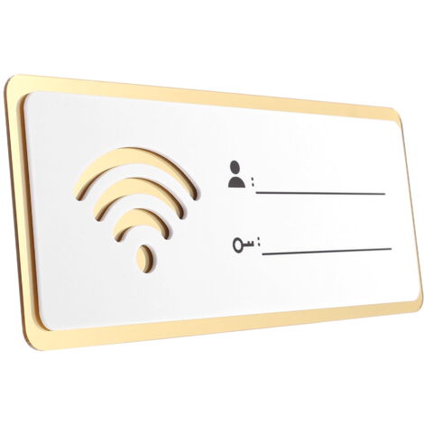 Panneau WiFi En Acrylique Avec Base En Bois - Pour Afficher Nom Et Mot De Passe WiFi - Maison, Bureau, Café, Hôtel
