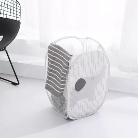 Panier à Linge Sale Mural Pliable - Maille épaisse 40x25x41 Cm - Rangement Gain De Place Pour Salle De Bain, Armoire
