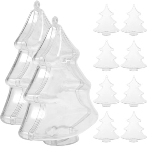 10 Boules Cœur Transparentes 8cm - Remplissage DIY - Décoration Fête Noël Mariage