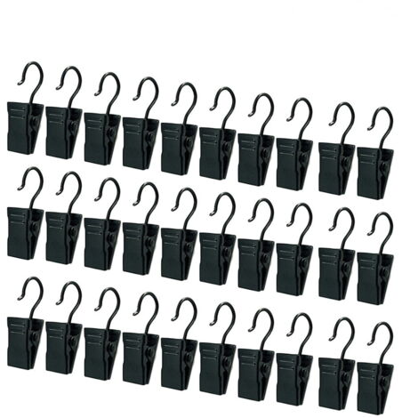 Lot De 50 Crochets Rideaux Métal Galvanisé - Col Court, Forme Incurvée - Pour Tringle, Rail Ou Anneaux