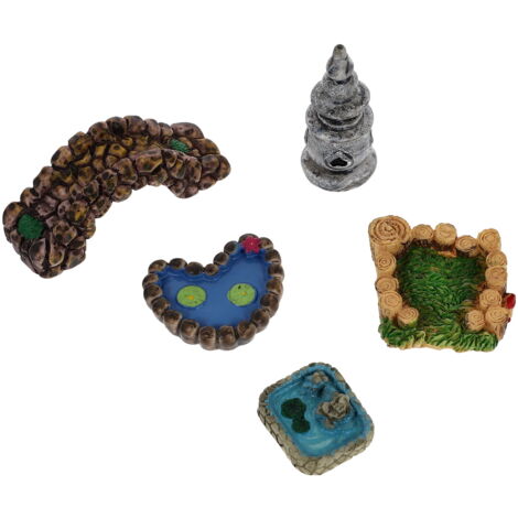 Lot de 12 accessoires de jardin féérique miniature pour jardin, maison, pont, étang, décoration de jardin, fournitures pour bricolage, paysage, cour, bonsaï (12