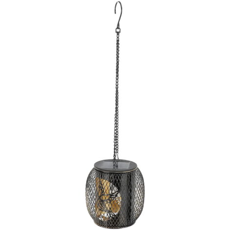 Lanterne Echo 45x20x20 Cm - Fer Et Verre Noir - Pour Intérieur/extérieur - Décoration Jardin, Salon, Mariage - Photophore Suspendu