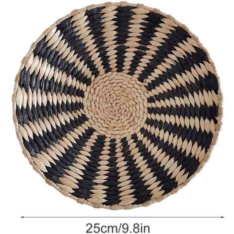 belupai Lot de 6 Paniers Muraux Bohèmes en Rotin Tissé à la Main, Paniers Muraux en Osier à Suspendre, Ensemble de Décoration Artistique pour Chambre à Coucher, Salon, Salle à Manger,(#1