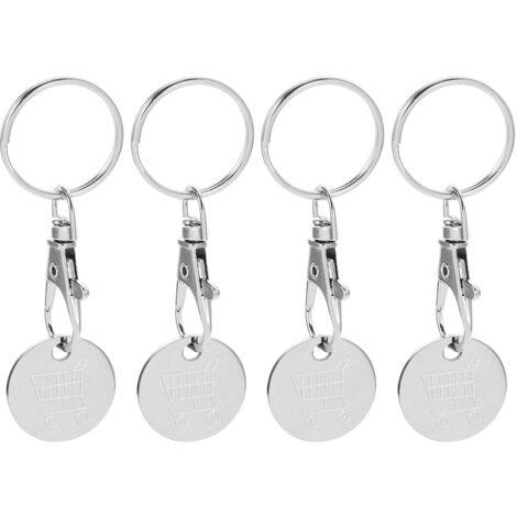 NUOBESTY Lot De 4 Porte-clés Pour Chariot D'épicerie En Métal