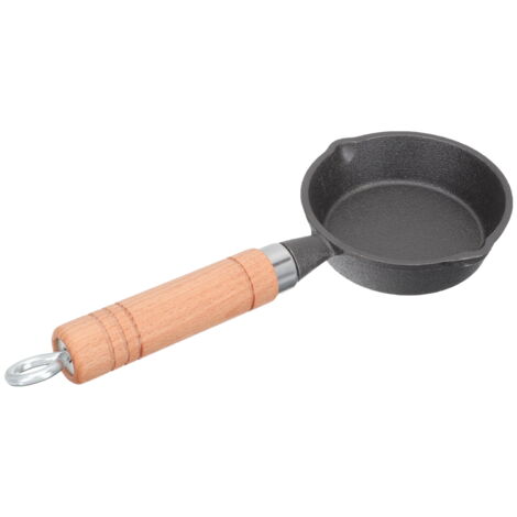 Wiltec Poêle à frire en Fonte 20cm avec Manche 2 Bec verseur