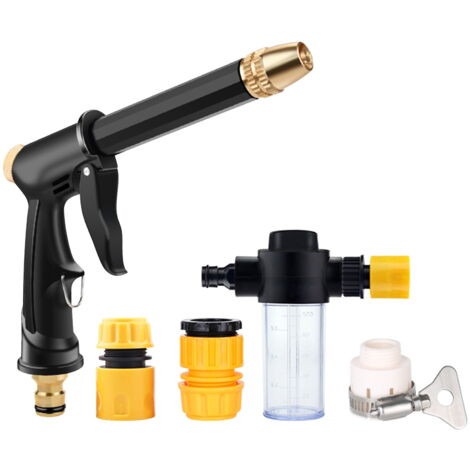 Pistolet à Eau Haute Pression Métal - Buse De Tuyau D'arrosage Réglable Pour Lavage Voiture, Sols, Jardin