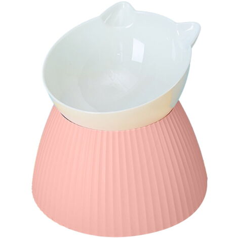 Gamelle Triple Pour Chat Avec Distributeur D'eau 500 Ml - Inclinée à 15°, Surélevée, En Acier Inoxydable Et PP, Bleu Foncé