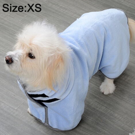 GUHAOOL Peignoir en Microfibre pour Chien, Serviette Extra Absorbante et Séchage Rapide avec Velcro, Réglable pour Grands Moyens et Petits Chiens, Gris, L