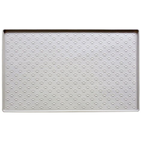 Tapis De Gamelle Pour Chat Et Chien - 60 X 40 Cm, Gris, Antidérapant - Absorbe Les Liquides, Facile à Nettoyer (matériau Terre De Diatomée Et Silicone)