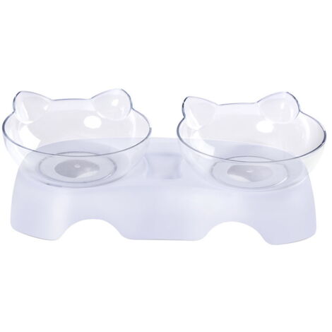 Ouble Gamelle Pour Chat Avec Support Surélevé, Gamelle Pour Chat Domestique, Mangeoire à 15 °, Inclinée Et Antidérapante