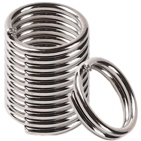 Lot De 50 Anneaux Porte-clés Noirs - 2 Tailles - Anneaux Fendus Ronds En Métal - Pour Clés, Badges, étiquettes